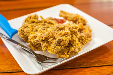 fried chicken closeupの写真素材