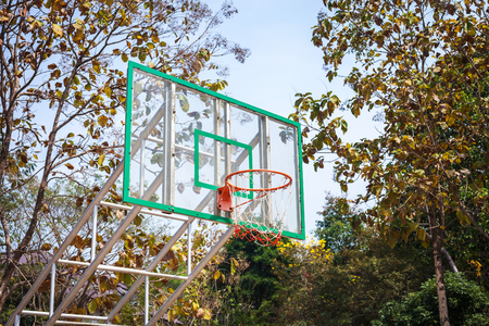 Basketball hoop in the nature at Mae Fah Luang University, Chiang-Rai Thailandの写真素材