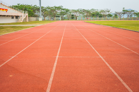 running track in stadium at Mae Fah Luang University, ChiangRai Thailandの写真素材