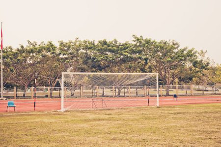 Soccer Goal or Football Goal , Vintage color filterの写真素材