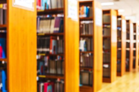 Blur image of Library and lightの写真素材
