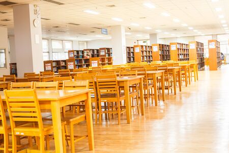 Blur image of Library and lightの写真素材