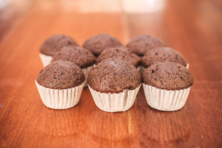 Close up of Cake banana cupの写真素材