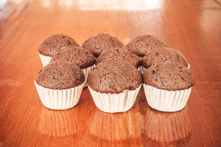 Close up of Cake banana cupの写真素材