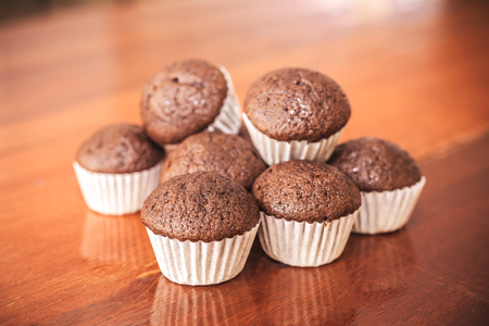 Close up of Cake banana cupの写真素材