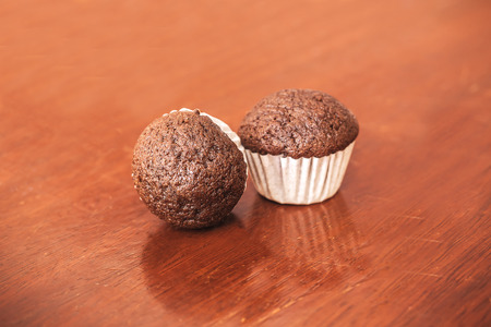 Close up of Cake banana cupの写真素材