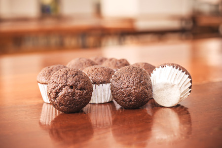 Close up of Cake banana cupの写真素材