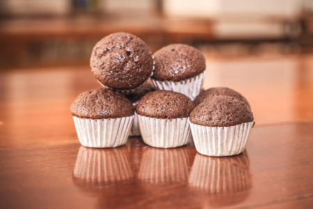 Close up of Cake banana cupの写真素材