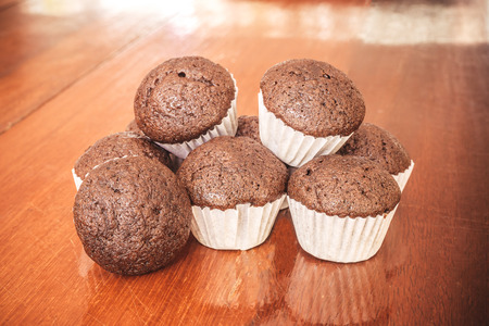 Close up of Cake banana cupの写真素材