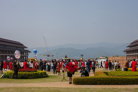 CHIANG-RAI THAILAND-FEB 14:Graduate successfully graduated from the University on February 14,2017 at Mae Fah Luang University in Chiang Rai Thailandのeditorial素材
