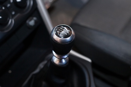 Six speed gear shift in car . Gear transmission.の写真素材
