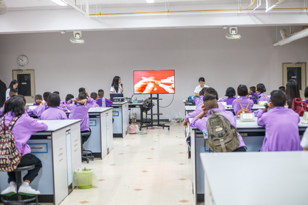 CHIANG-RAI THAILAND-AUG 16: Students in Chiang Rai Province do science day activities at Mae Fah Luang University on august 16, 2017 at Mae Fah Luang University , Chiang-rai Thailand.のeditorial素材