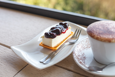 blueberry cheese cakeの写真素材