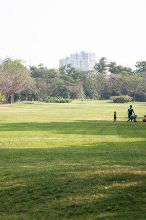 BANGKOK,THAILAND-FEBRUARY 22, 2016: People in Jatujak Train Public Park,famous and celebrated public park in Bangkok.のeditorial素材