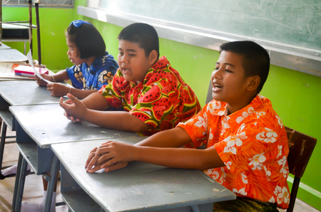 PHITSANULOK, THAILAND - JUL 29, 2016: Unknown children in Academic Activities day at Elementary School. Chumchon watbandong school, Phitsanulok Thailandのeditorial素材