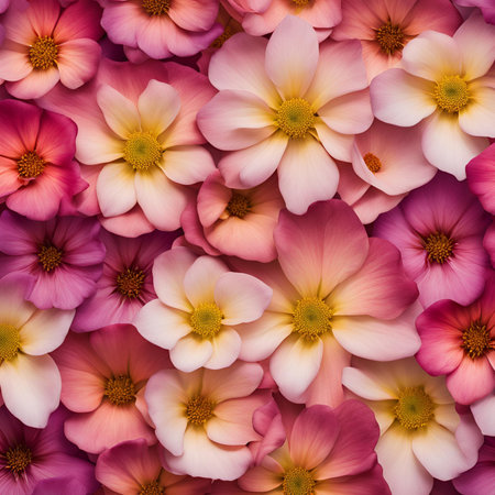 Beautiful pink and white flowers background. Seamless pattern.の素材