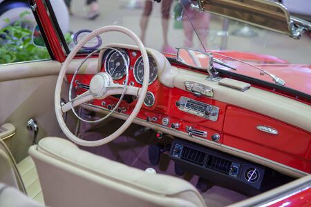 Old car on exhibition of vintage cars.の写真素材