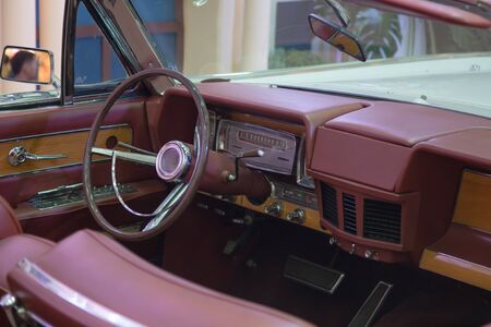 Old car on exhibition of vintage cars.の写真素材