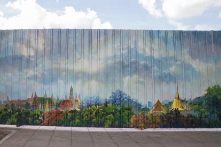 Mural on a metal fenceのeditorial素材