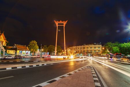 The Giant Swing or Sao Chingcha in front of Wat Suthat temple.のeditorial素材
