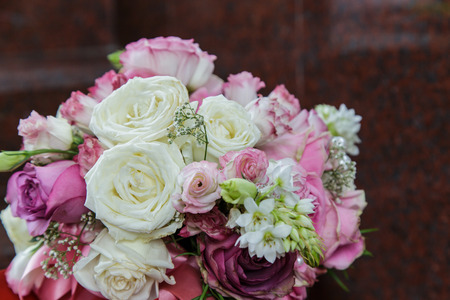 Wedding bouquet with beautiful roses.の写真素材