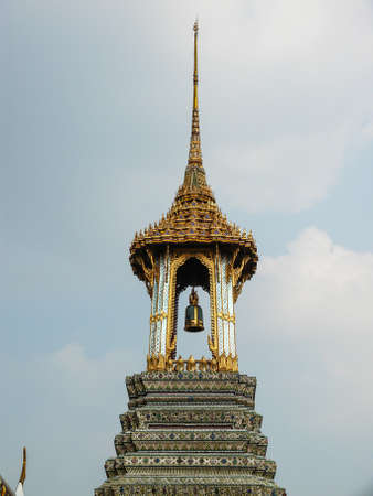 Pagoda in Wat Pra Kaew Temple of the Emerald Buddha, Bangkok Thailand.の写真素材