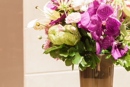 Bouquet of flower in vaseの写真素材