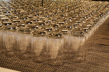 Empty water glass upside downの写真素材