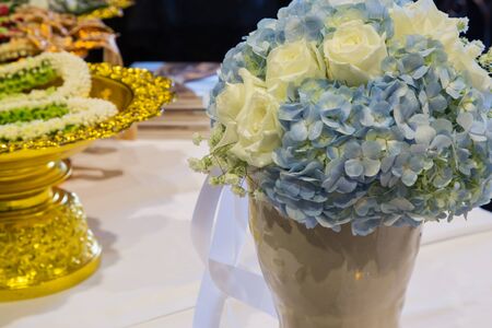 Wedding flowers bouquet on the table.の写真素材
