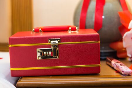 Close up on a Lamp and telephone.の写真素材