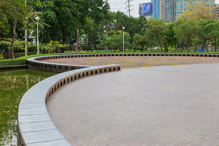 texture of brick paving walkwayの写真素材