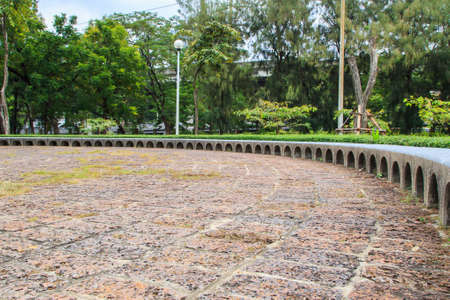 texture of brick paving walkwayの写真素材