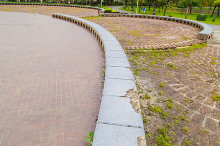 texture of brick paving walkwayの写真素材