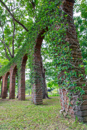 background image of the old laterite wallの写真素材