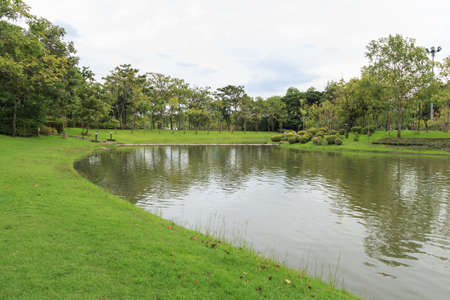 Tropical flower garden in Queen Sirikit Park Bangkok.