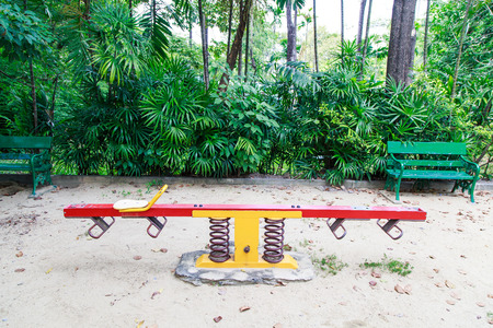 Children playground in public parkの写真素材