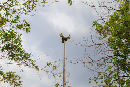 Speakers installed in the garden