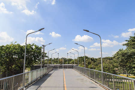 Street light abstract against blue sky.の写真素材