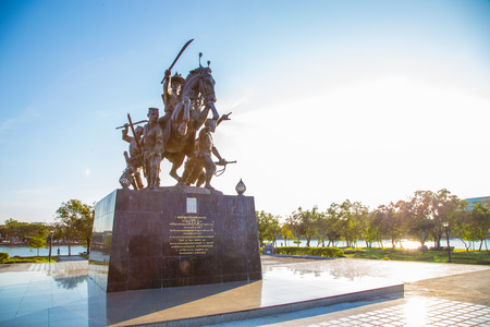 Statue of King Taksin , Chanthaburi , Thailand.の写真素材