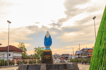 Mary figure standing at the Cathedral of Immaculate Conception, Chanthaburi province, Thailandのeditorial素材