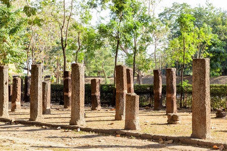 Traditional Thai style old Ruins & Stucco in temple for worship Traditional Thai style old Ruins & Stucco in temple for worshipの写真素材