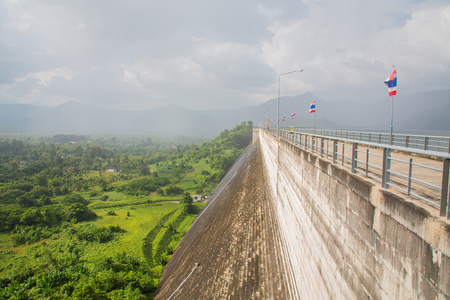 Khun Dan Prakan Chon Dam in Nakhon Nayok Thailand.の写真素材