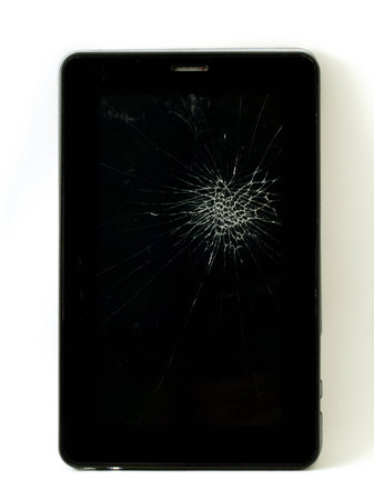 Tablet broken glassの写真素材