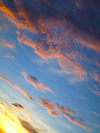 Many colors to light the evening sky.の写真素材