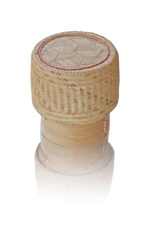 The circle box make with bamboo.の写真素材