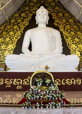 Big white buddha at watpahuaylad,Loei,Thailand の写真素材