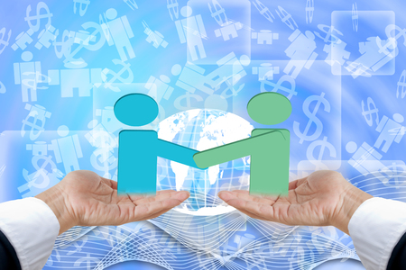 hand show shake hands の写真素材