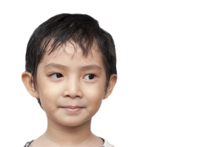 Asian boy get idea の写真素材
