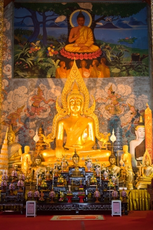 buddha in the church at wat phra that chor hae lanna northern,thailand のeditorial素材