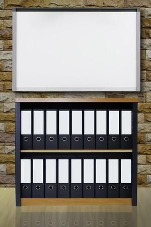 The white board and cabinet of file の写真素材
